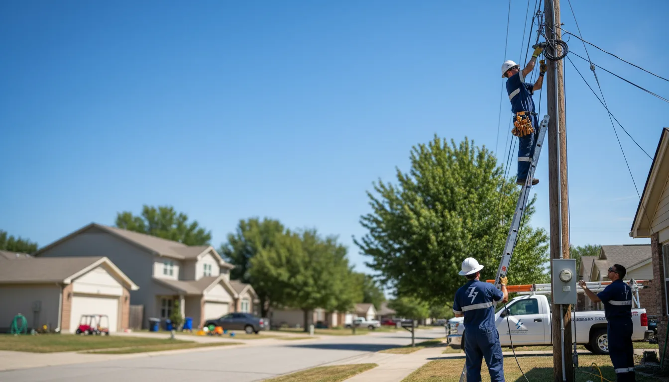 Residential electrician providing installation services in Afton, OK